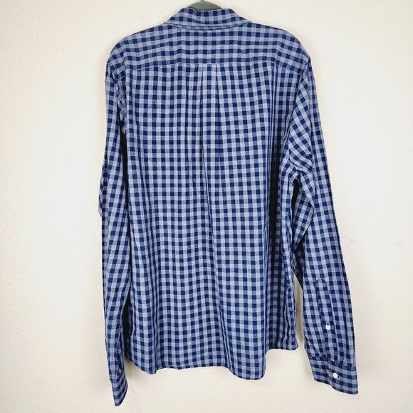 Abercrombie & Fitch XL Blue Plaid Muscle Button Down Collared Shirt - Picture 4 of 7